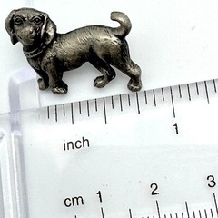 Pewter Brooch Dog Tie Pin With Collar Detail & Secure Clutch Back Vintage