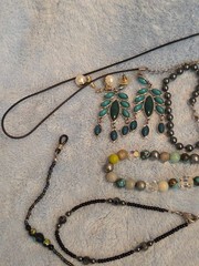 lot of 17 pcs of Beaded jewelry variety of items, sizes, Watch, colors.