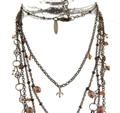 Liz Palacios SF Necklace Crystal Pearl 5 Strand 2.5*16*18 inches