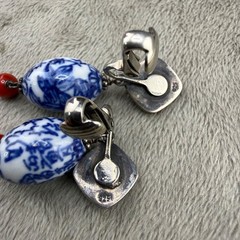 Vintage Chinese Export Bracelet Sterling Silver Clip On Earrings Set 6.5”