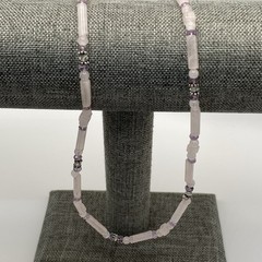 Sajen 925 Sterling Silver Necklace Rose Quartz Amethyst Beaded Accents Vintage