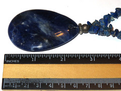 Lapis Lazuli Gemstone Chip & Drop Boho Necklace 18 inch 74grams