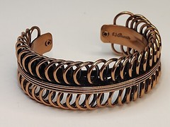 Vintage Renoir Signed Copper Coil MCM Cuff Bangle Bracelet & Clip On Earring Set
