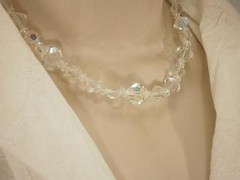 Gorgeous Vintage 1950’s Aurora Crystal Necklace-Great Sparkle! 836je