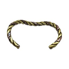 Vintage/Retro 1970s Twisted Copper & Brass Chevron Shaped Unisex Cuff Bracelet