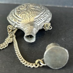 Antique Victorian Perfume Pendant Necklace Silver Tone Metal