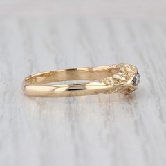 Antique 0.28ctw Sapphire Diamond Ornate Ring 18k Yellow Gold Size 9