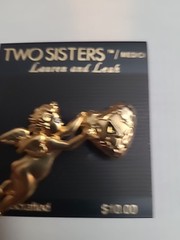 Two Sisters Medici Lauren & Leah Handcrafted Cherub Brooch w/ Heart “A” Vintage