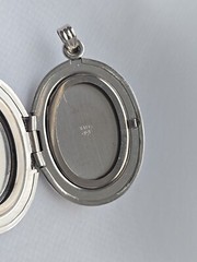 Marathon Sterling 925 Locket Ornate Engravable Repousse Flowers
