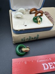 NWT VTG 1950s-1960s CROWN TRIFARI Gold-tone Convertible Interchangeable Earrings