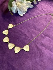 Vintage MCM Albert Scharning Enamel 935 Silver Gold Wash Station Necklace