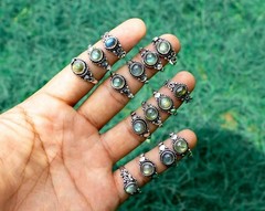 Multi Labradorite Gemstone 925 Sterling Silver Plated 10 PCs Rings Lot Jewelry