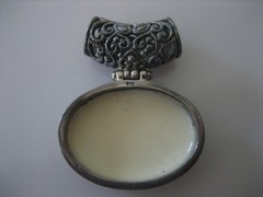 VINTAGE STERLING SILVER 925 MOTHER OF PEARL SLIDE PENDANT