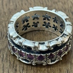 Rare PZ 925 Sterling Silver Israel Ring Size 7.75 Signed Vintage Spinner Ring