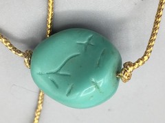 Miriam Haskell 26″ Turquoise Necklace w/2-5″ Pendants Vintage