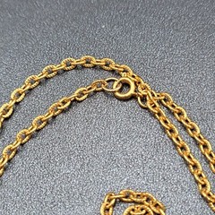 Vintage Agate Stone Gold Tone Chain Polished 3 Pink Brown Yellow Pendants 24″