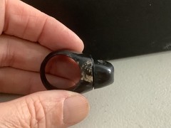 Vintage carved natural black coral skull Gothic mens womens ring size 7.5-7.75