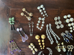 Vintage Costume Jewelry Lot 1980s/1990s Earrings Necklaces Bracelets-some signed