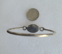 Monogram KBV Vintage Hinged Bangle Bracelet Signed Judith Jack 6 3/4″