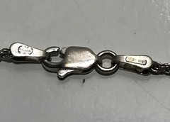 Vtg 925 Frank & Brihilda Coriz Multi-stone Pendant on 14K White Gold Rope Chain