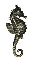 Vintage 1950s Lang Sterling Silver Textured Seahorse Brooch Pin