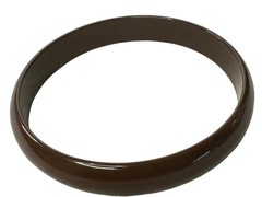 VTG Brown Resin Bangle Bracelet Minimalist Design Lightweight Jewelry Everyday