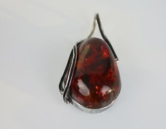 Lovely Vintage Baltic Amber & Sterling Silver 925 Pendant