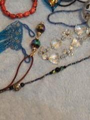 lot of 17 pcs of Beaded jewelry variety of items, sizes, Watch, colors.