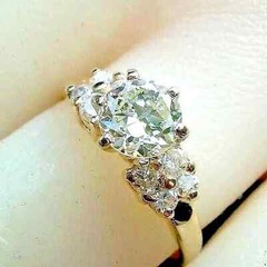 Original EARTH MINED DIAMOND Deco Engagement Ring 14K GOLD Vintage Solitaire S 6