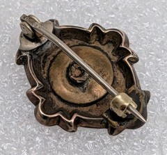 Antique Victorian Etruscan Revival Era 12kt Gold Filled Niello Brooch / Pin