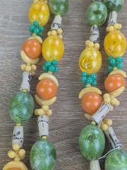 1950 Fruit Salad Tutti Fruity Bead Necklace Lucite Bakelite West Germany MCM