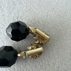 Vintage 2 Strand Jet Crystal Necklace & 2 Pairs Earrings – Rhinestone Clasp