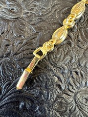 Vintage Gold Tone Rainbow Marquise Rhinestone Tennis Bracelet Purple Blue Green