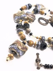 Vintage Lampwork Glass Bead Necklace 21 in
