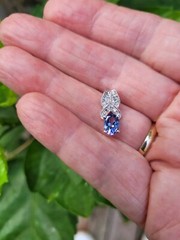 Estate 14k Tanzanite And Diamond Pendant