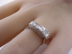 Stunning Vintage Baguette Diamond Platinum Cocktail Engagement Ring