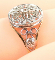 Antique 1930’s Diamond Engagement 14KY/W Ring Size 5.25 UK-K EGL USA Deco