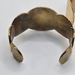 Vintage Cuff Bracelet Lot Gold Tone Hammered Wide Statement Boho Runway Minimal