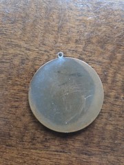 Vintage Round Good Luck Shamrock Horseshoe Pendant