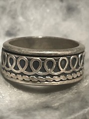 Vintage Sterling Silver Infinity Spinner Band Ring Size 11.25