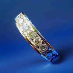 Original EARTH MINED DIAMOND Deco Wedding Band Anniversary Ring SOLID 14K GOLD 7