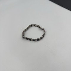 Black Onyx Stones Sterling Silver 925 VTG Link Sz 6 3/4″ Bracelet 17.4g