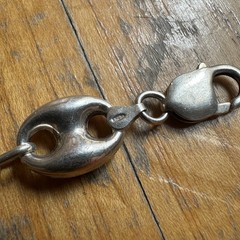 Vintage Sterling Silver Mariner Puffy Link Bracelet Italy 7.75” Long 0.5” Wide