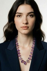 Huge Faceted Amethyst Beads Gold Filled Necklace Artist Signed OOAK 20 Inches