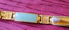 Unique, rare vintage stones bracelet for women with Chinese good luck messages