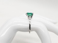 Vintage 1950s $5000 2.30ct AAA+++ Colombian Emerald Diamond 14k White Gold Ring