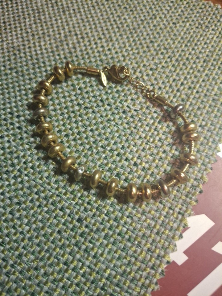 Gold Silver Toned Metal Calorie Counter Avon Vintage Bracelet Jewelry
