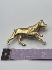 Vintage Marcel Boucher goldtone boxer dog pin brooch