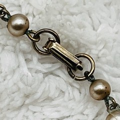 Vintage Charm Bracelet Heart Locket Opens Faux Pearls Fits 6.75″ Wrist