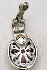 Vintage Crystal CZ Pink Topaz Gold & Silver Tone Detail Earrings & Pendant Set